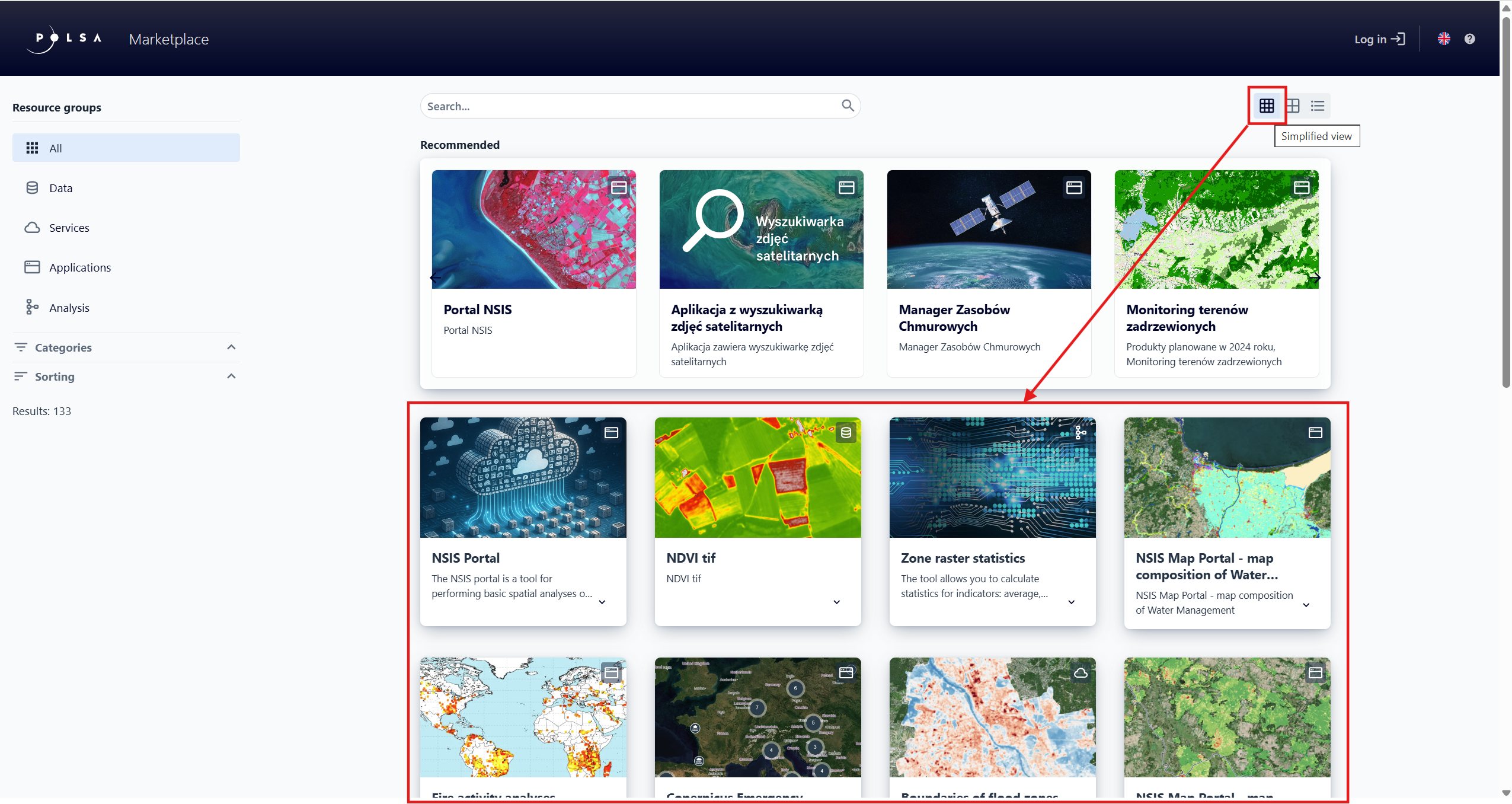 Simplified view (1 to 5 columns)