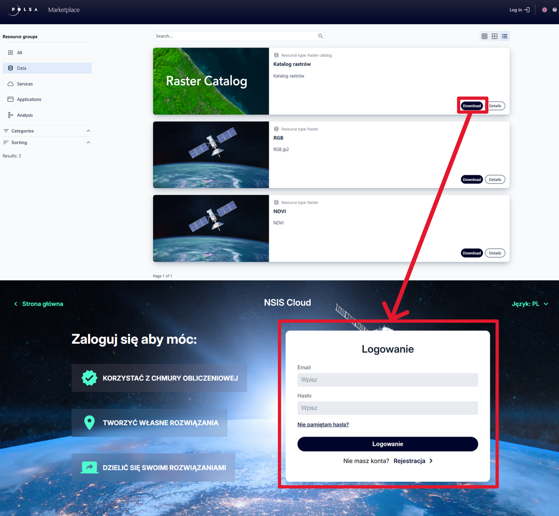 Download Raster from Raster Catalog