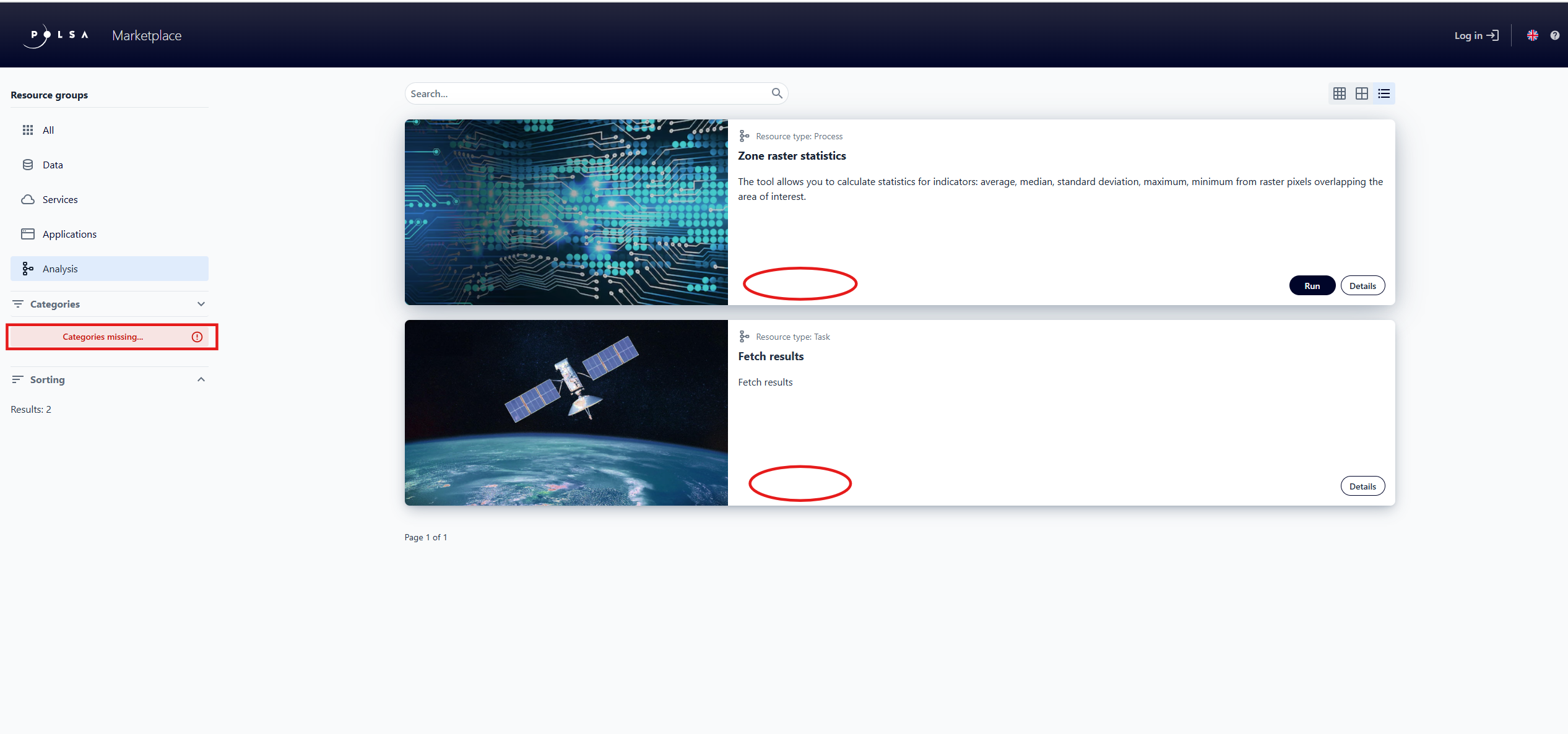Warning: *“No category”*
