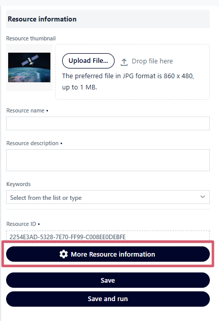 "More information about the resource" button
