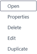 Applications – available actions on resources