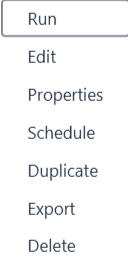Analyses – available actions on resources