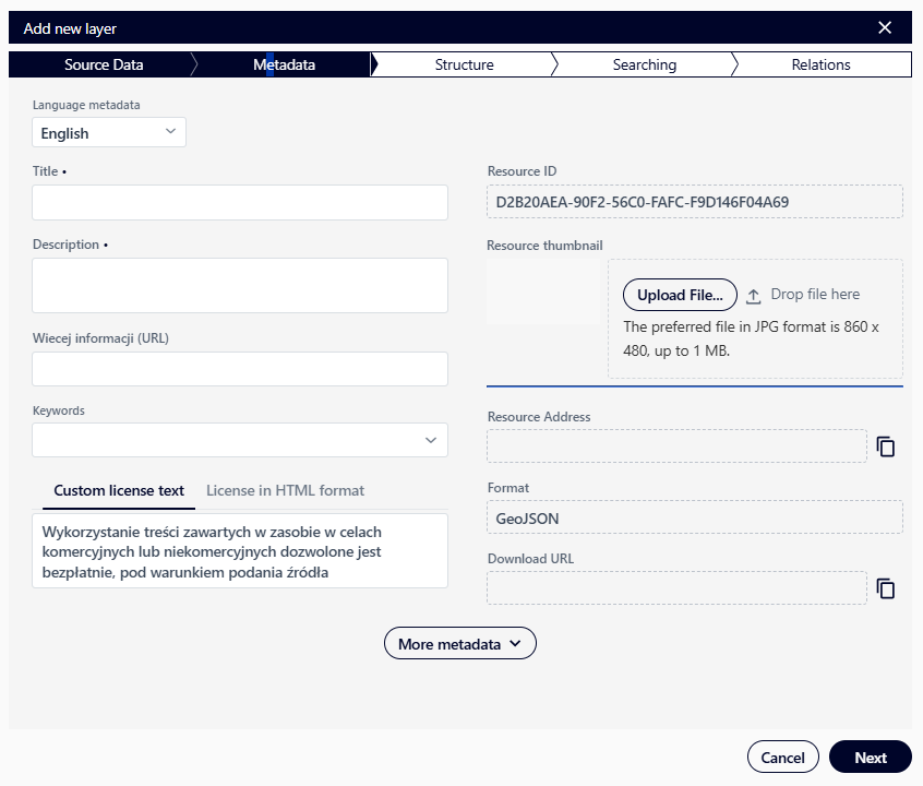 Adding a spatial layer (empty layer)
