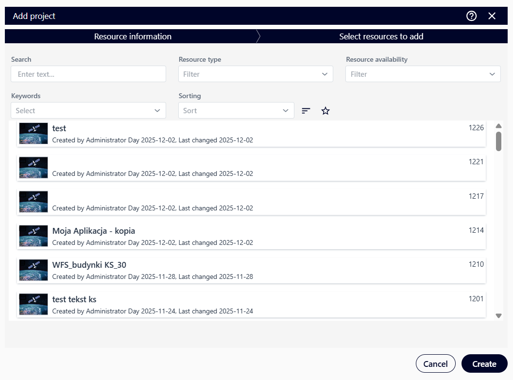 Dodawanie nowego projektu
