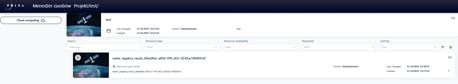 Dodanie zasobów do projektu