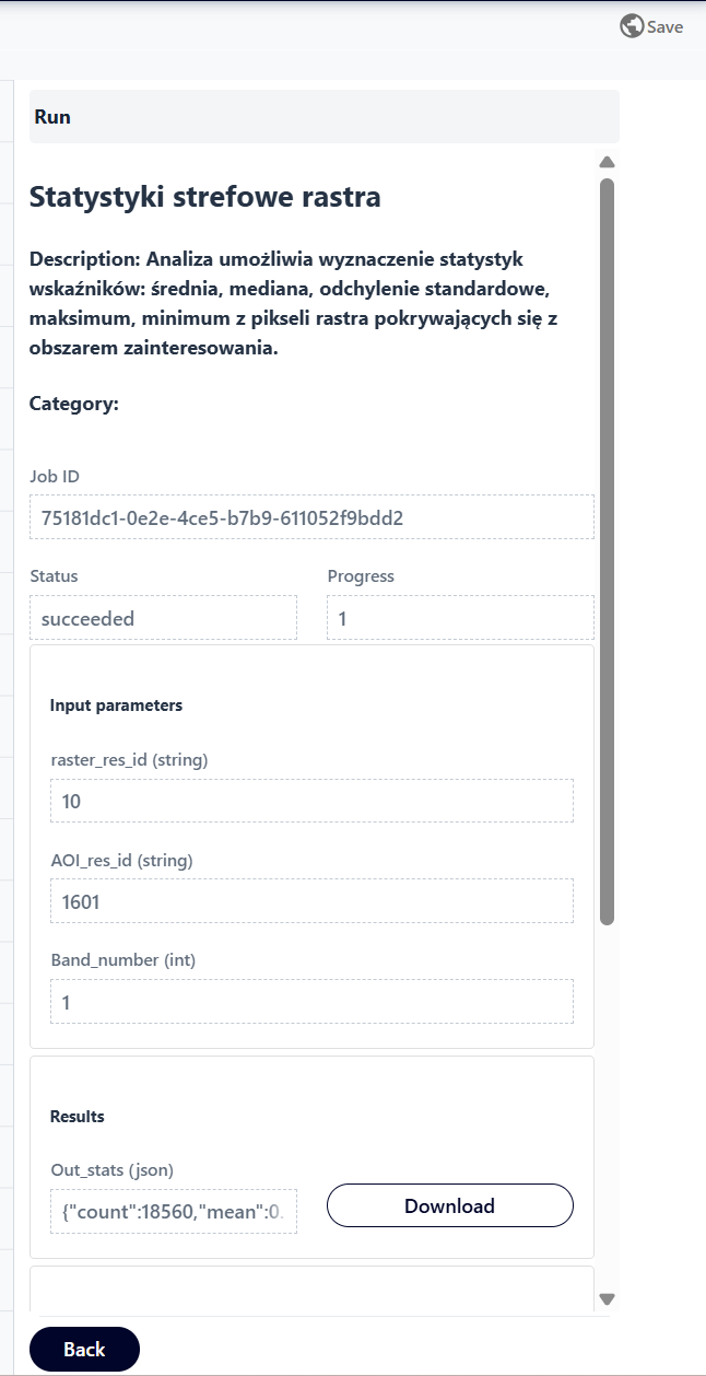 Analysis result - example