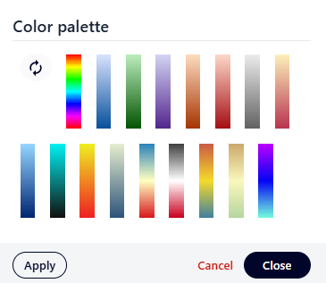 Unikalne wartości - paleta kolorów