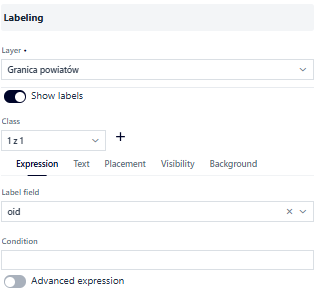 Parametry etykietowania