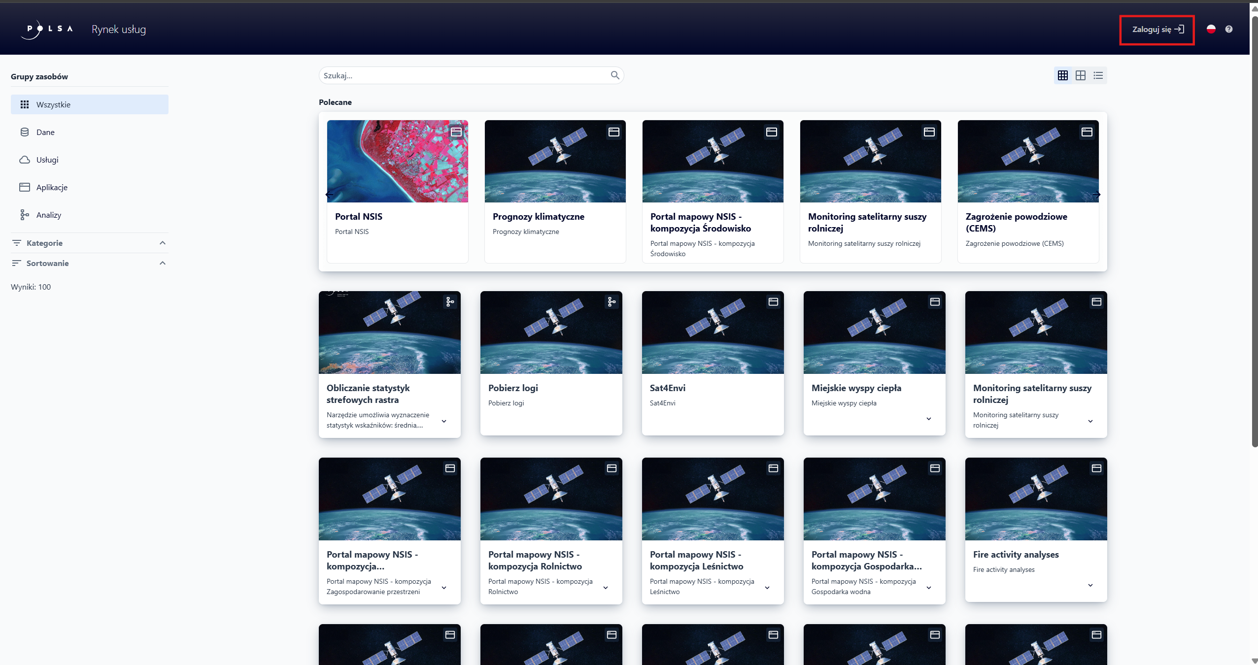 Przycisk "Zaloguj się"