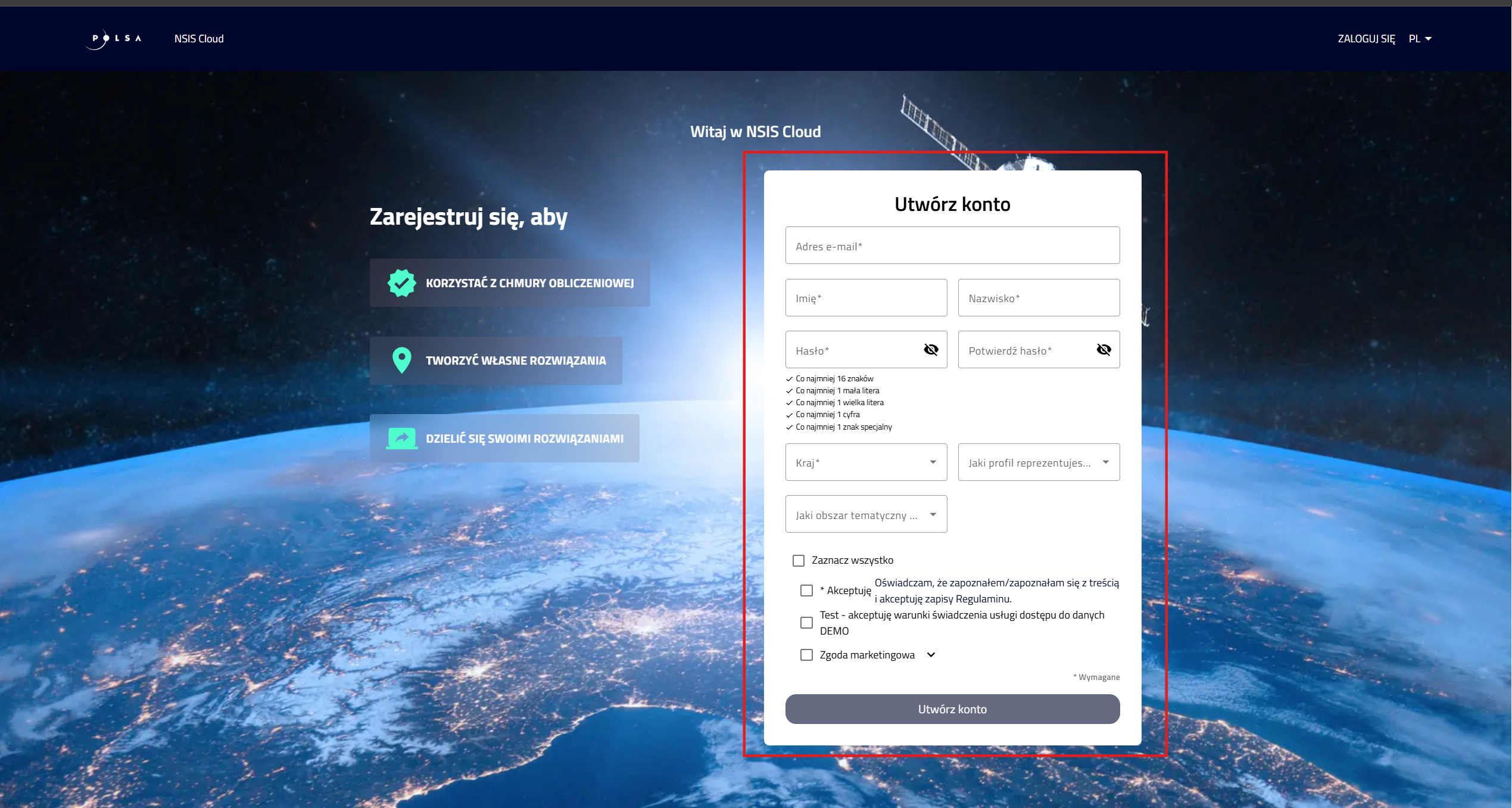 Formularz rejestracji