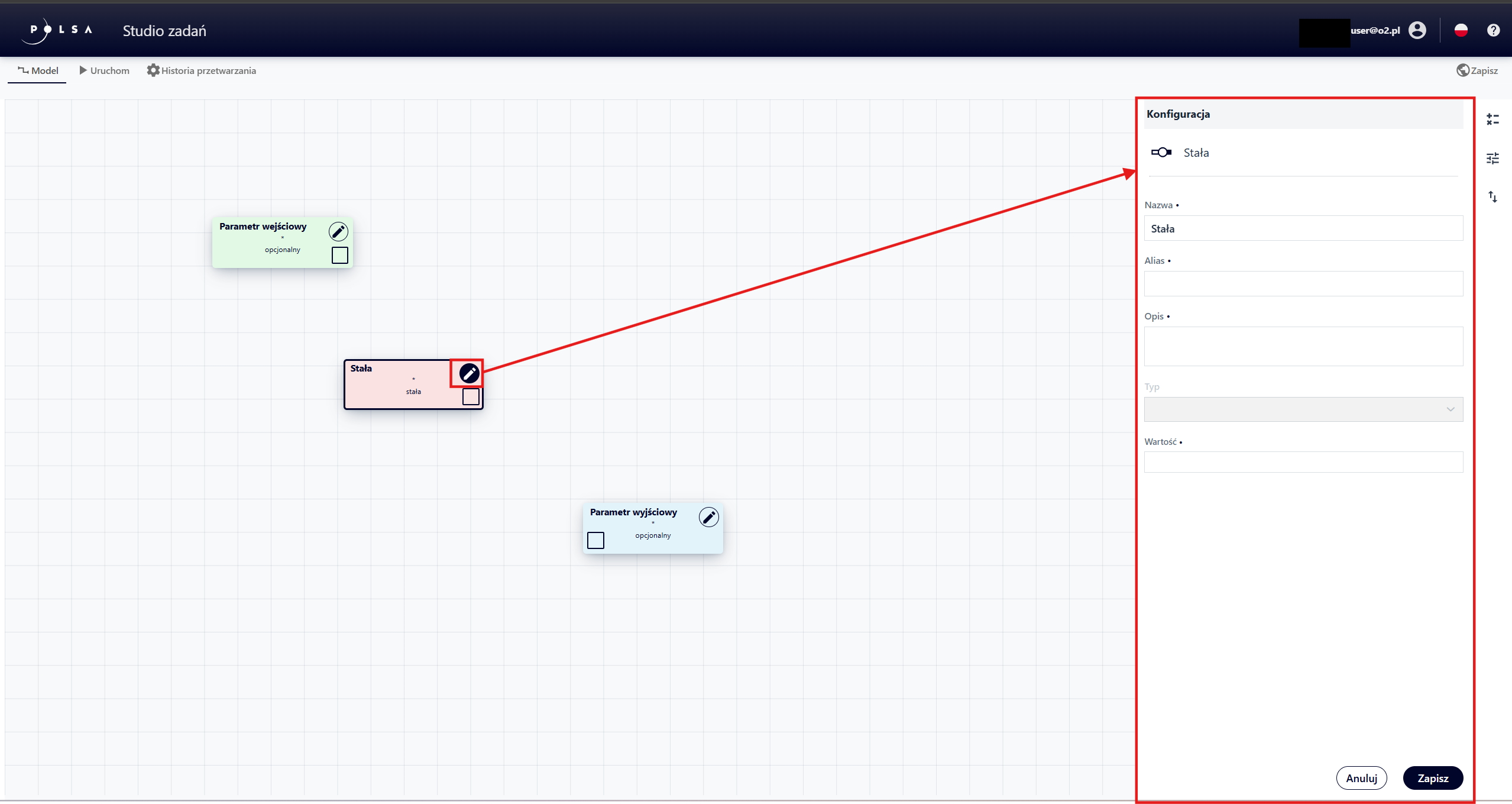 Konfiguracja stałej