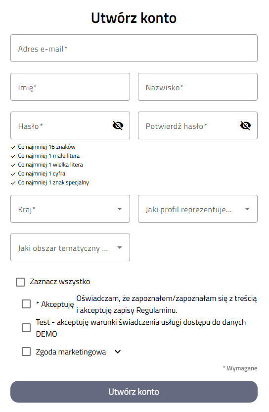 Formularz rejestracji
