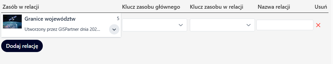 Dodanie relacji do zasobu