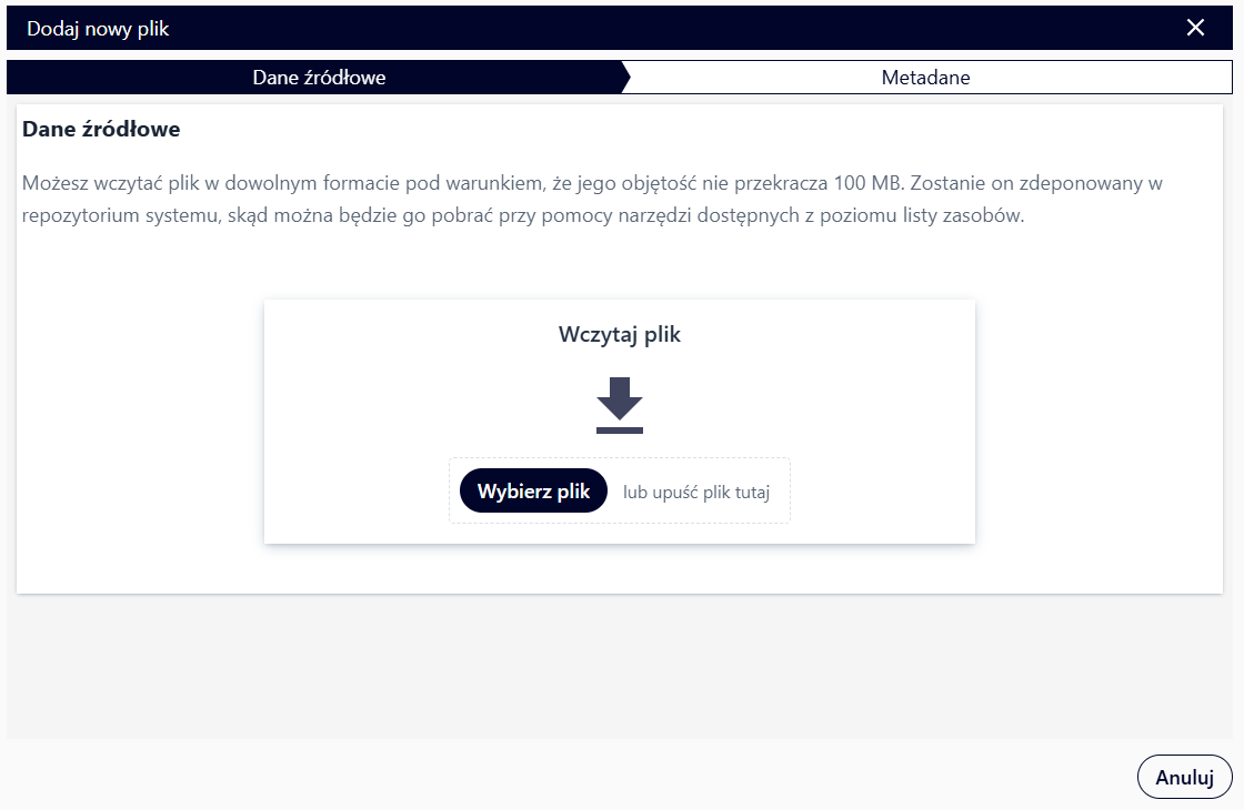 Dodawanie nowego pliku