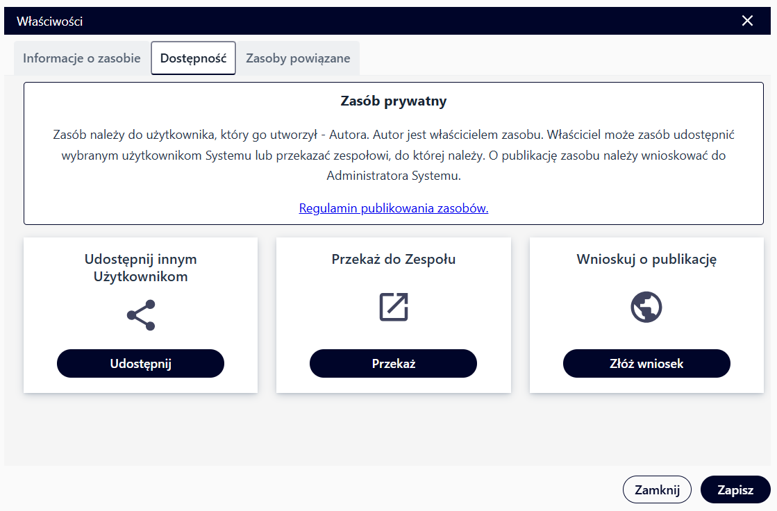 Zakładka "Dostępność"