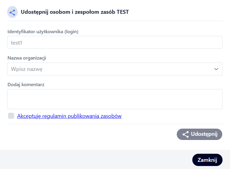 Udostępnianie zasobu