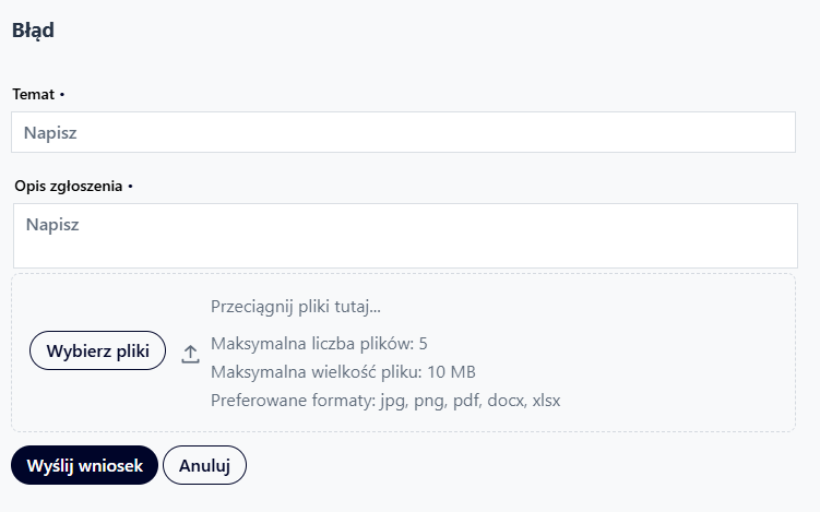 Zgłoś błąd