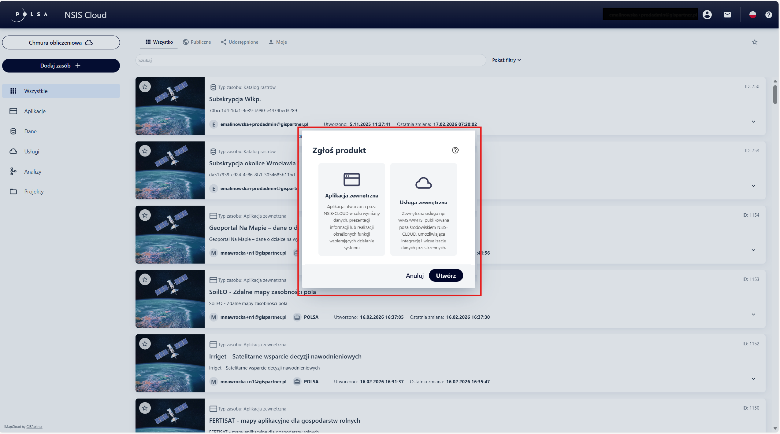 Wybór typu zgłaszanego produktu