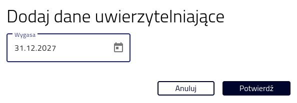 Ręczne wprowadzanie daty