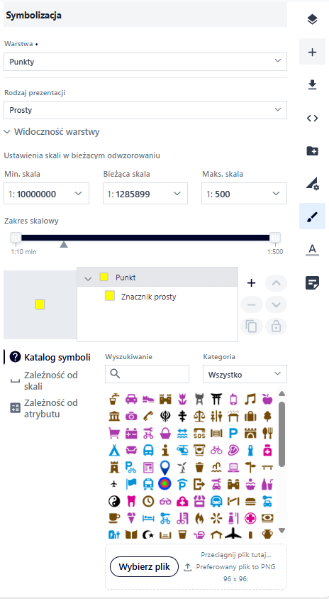 Rysunek 12 Symbolizacja na przykładzie geometrii punktowej
