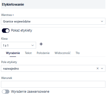 Parametry etykietowania