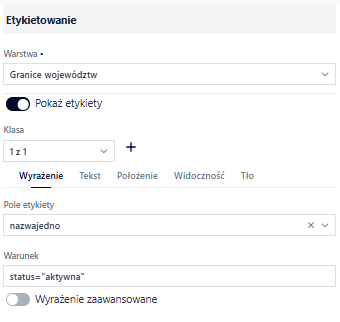 Etykietowanie - warunek
